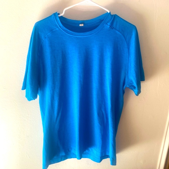 6004- Lululemon Men’s Metal Vent Tech Short Sleeve Dark Royal/Baltic Blue- LG - Picture 3 of 4